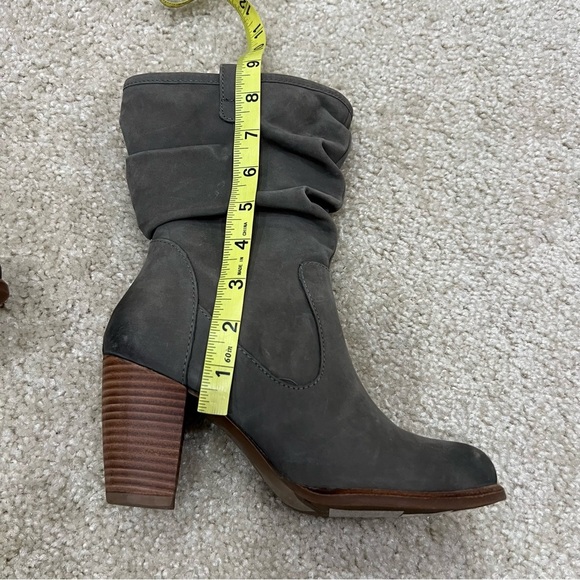 Ugg Australia Dayton Slouchy Gray Leather Mid Calf Heeled Boots Size 5 “NEW”, - Picture 14 of 16